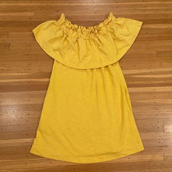 H&M yellow off the shoulder ruffle dress - Picture 1 of 2